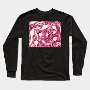 Red Cabbage Design Pattern Long Sleeve T-Shirt